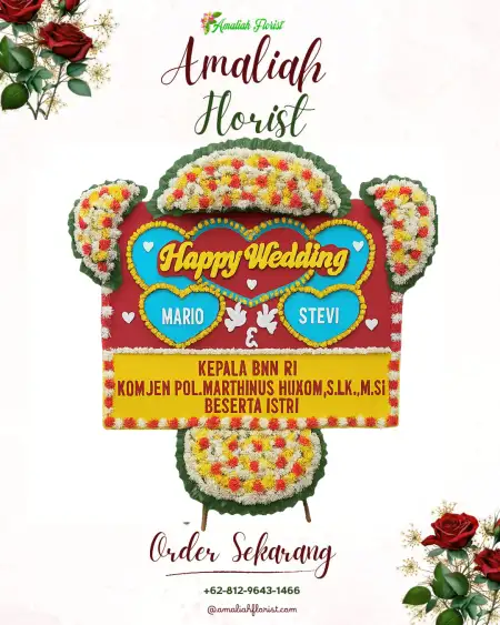 Papan Bunga Pernikahan Gabel